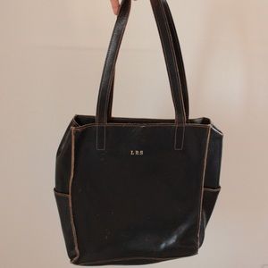Lillian Vernon Black Leather Shoulder Bag